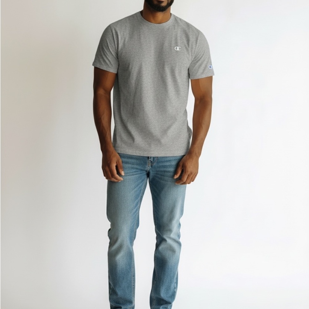 Champion Heather Gray Logo Tee
